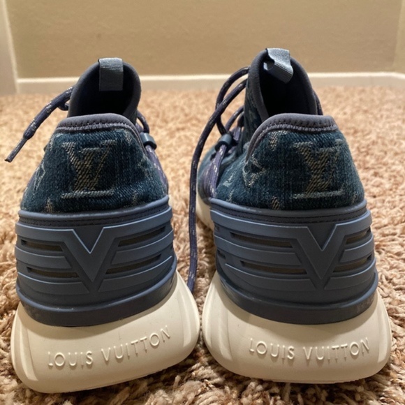 NEW AUTH LOUIS VUITTON DENIM FASTLANE SNEAKER SHOE - Picture 3 of 5